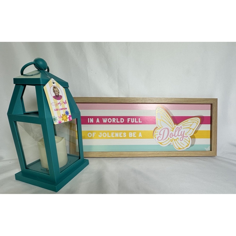 NEW Dolly Parton JOLENE Be A Dolly Sign 8"×20" & Light Up Lantern DG New